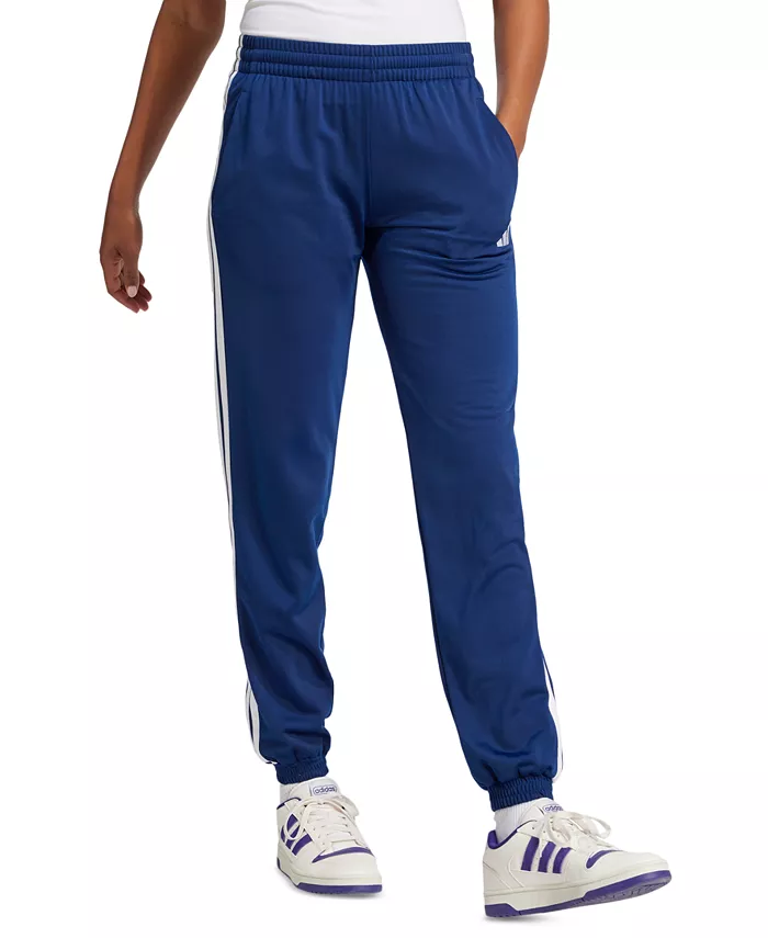 Женские трикотажные брюки с тремя полосками Track Pants adidas, синий — фото 3