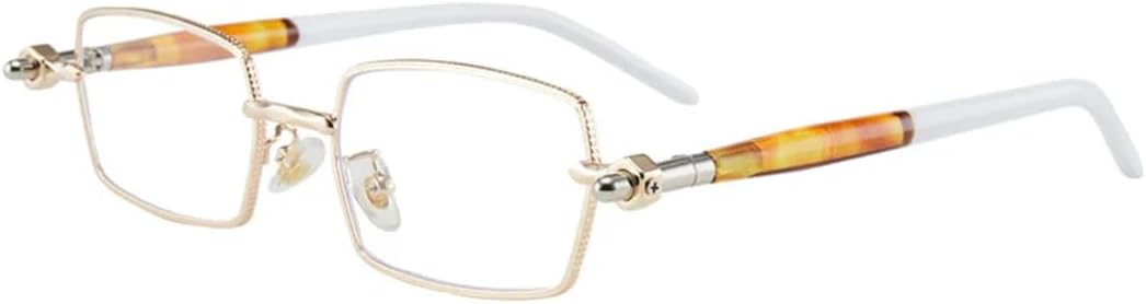 

Маленькие прямоугольные солнцезащитные очки для женщин и мужчин, роскошные, в стиле ретро, ​​с заклепками, двухцветная оправа с линзами UV400 и прозрачными линзами TVTBBVV, Golden Clear