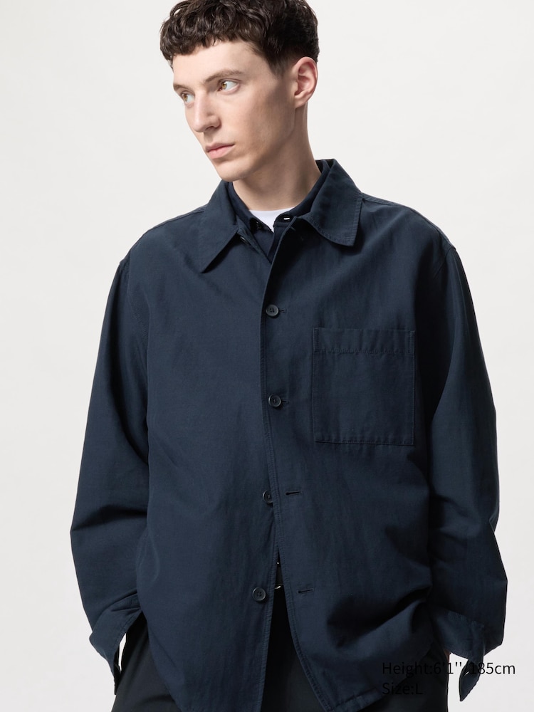 

Куртка-Рубашка из льняной смеси Uniqlo, цвет 69 синий