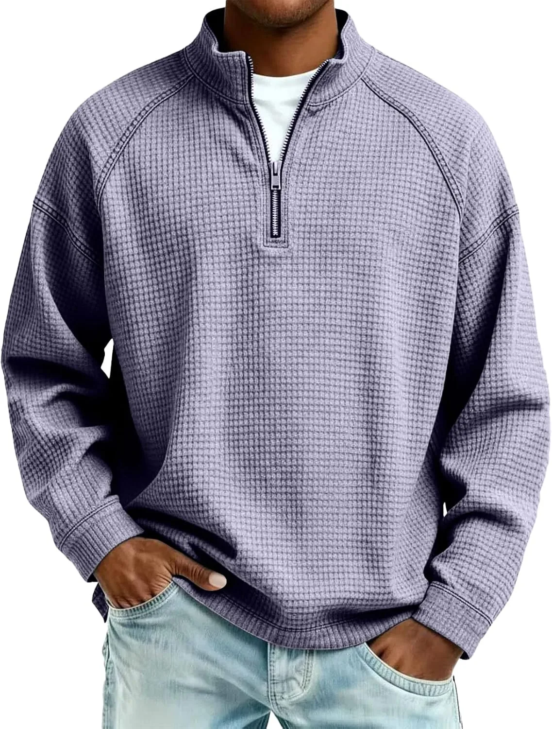 

Толстовка Quarter Zip с капюшоном Y2k, текстурированная, для мужчин