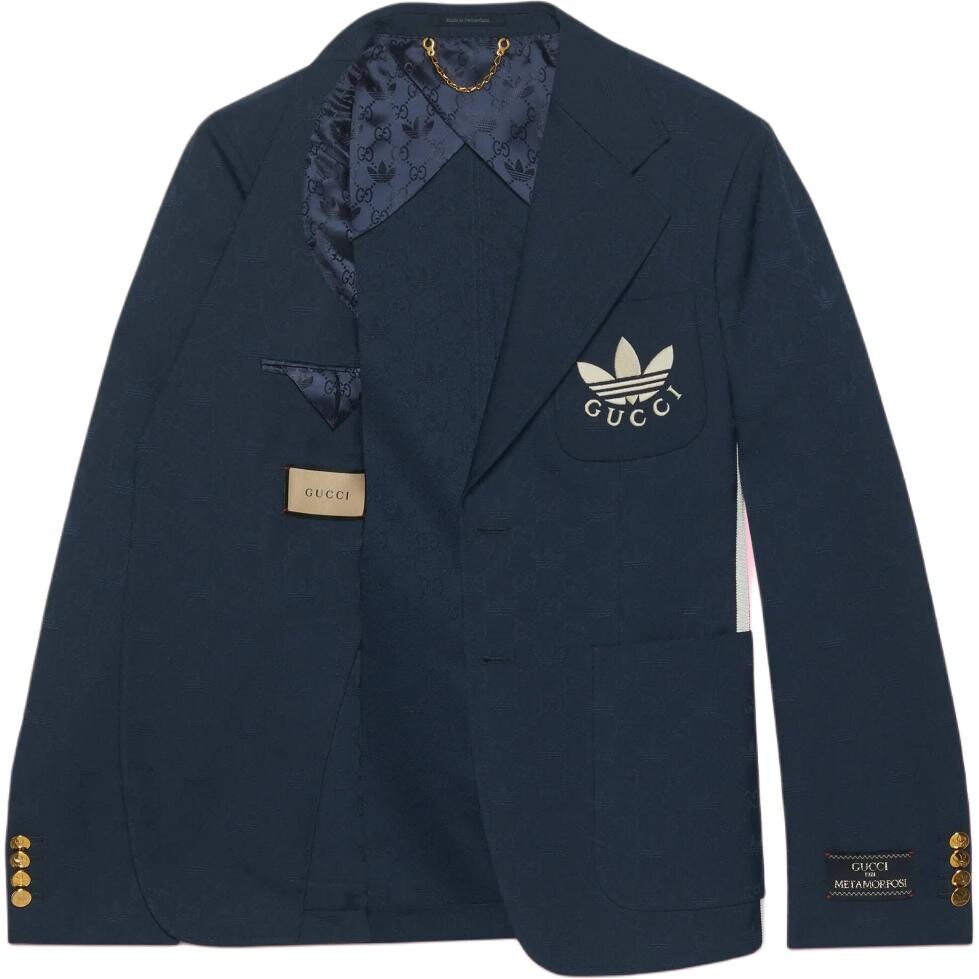 Мужской деловой костюм Adidas X Gucci, темно-синий — фото 2