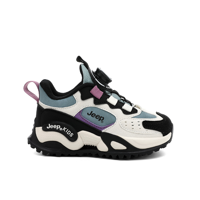 Jeep Кроссовки для бега Running Collection Cushioning, износостойкие, низкие, Ivory White/Black, детские — фото 3