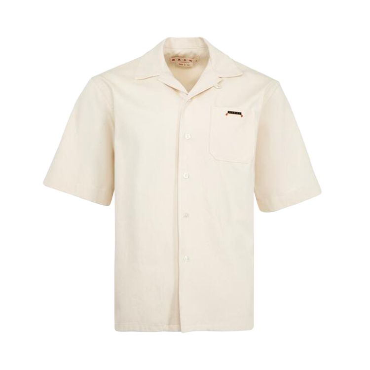 

Рубашка Marni Denim Short-Sleeve Shirt 'Off White', белый