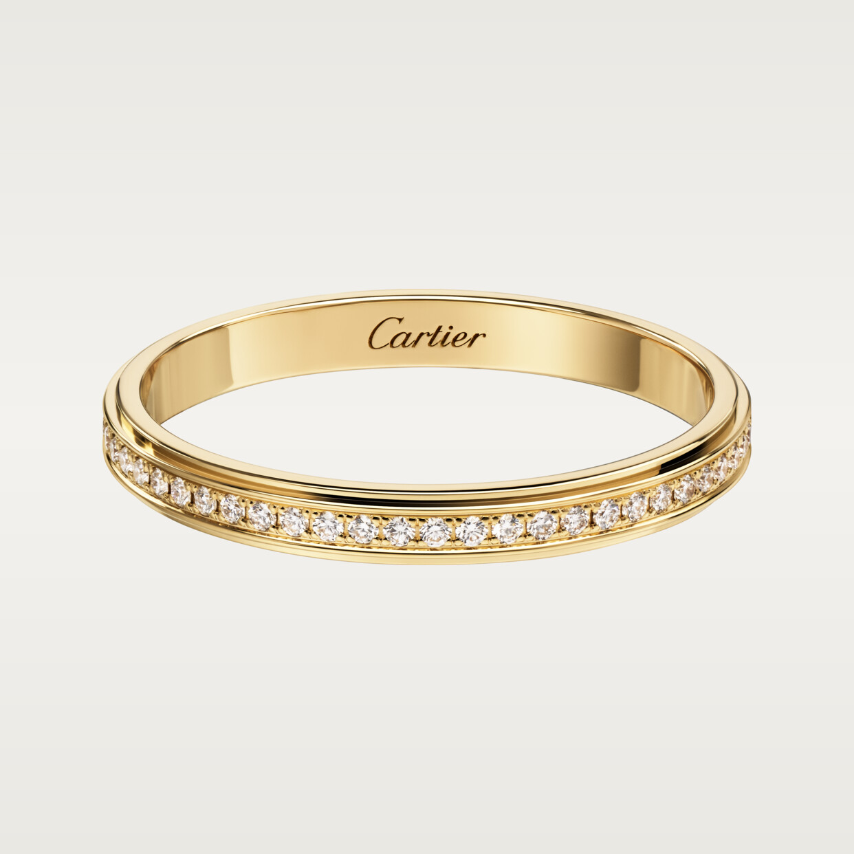 

Обручальное кольцо Cartier Alliance Cartier d'Amour, ширина 2,3 мм, мощеная, желтое золото