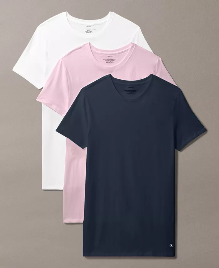 

Мужские классические футболки с круглым вырезом, 3 штуки, хлопок Calvin Klein, коричневый