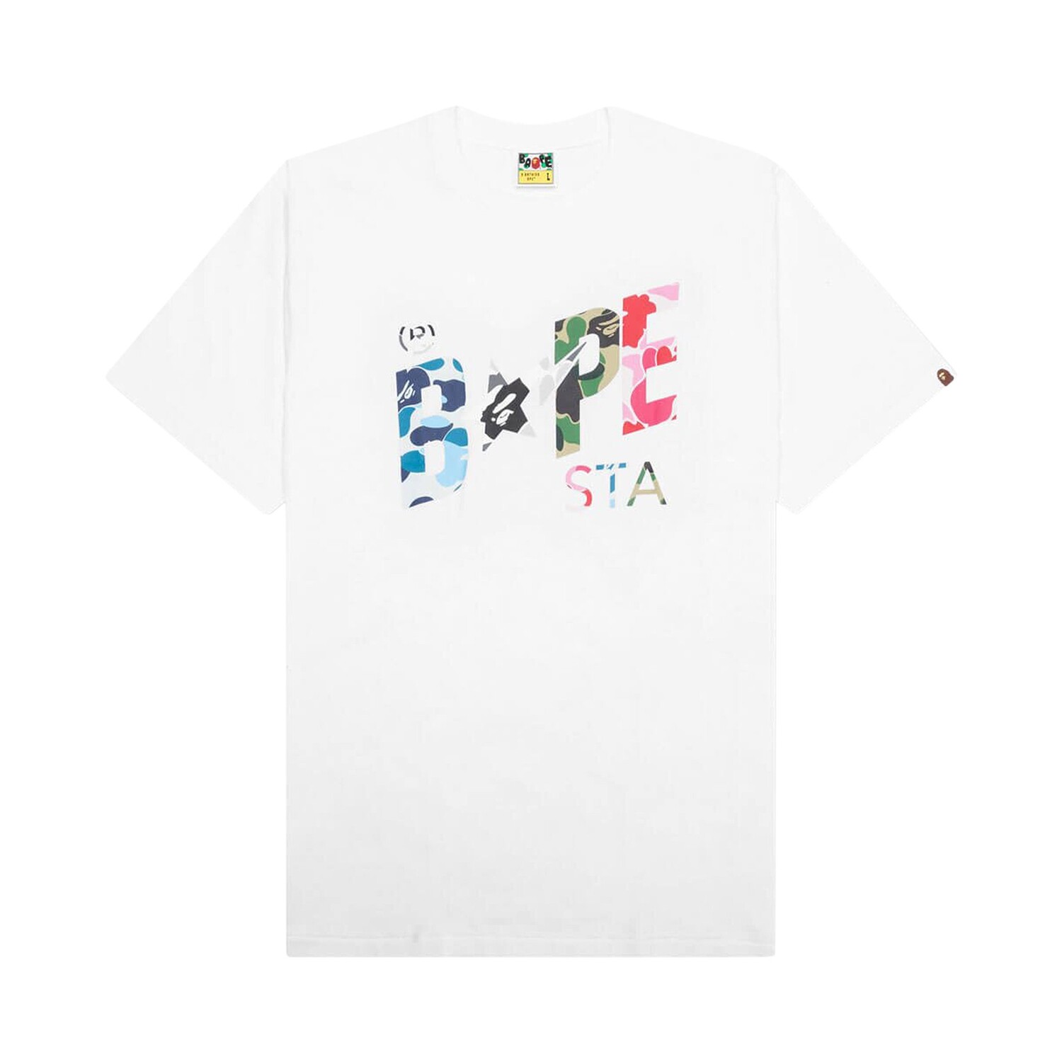 

BAPE ABC Камуфляжная футболка Crazy Bape Sta с логотипом, цвет Белый