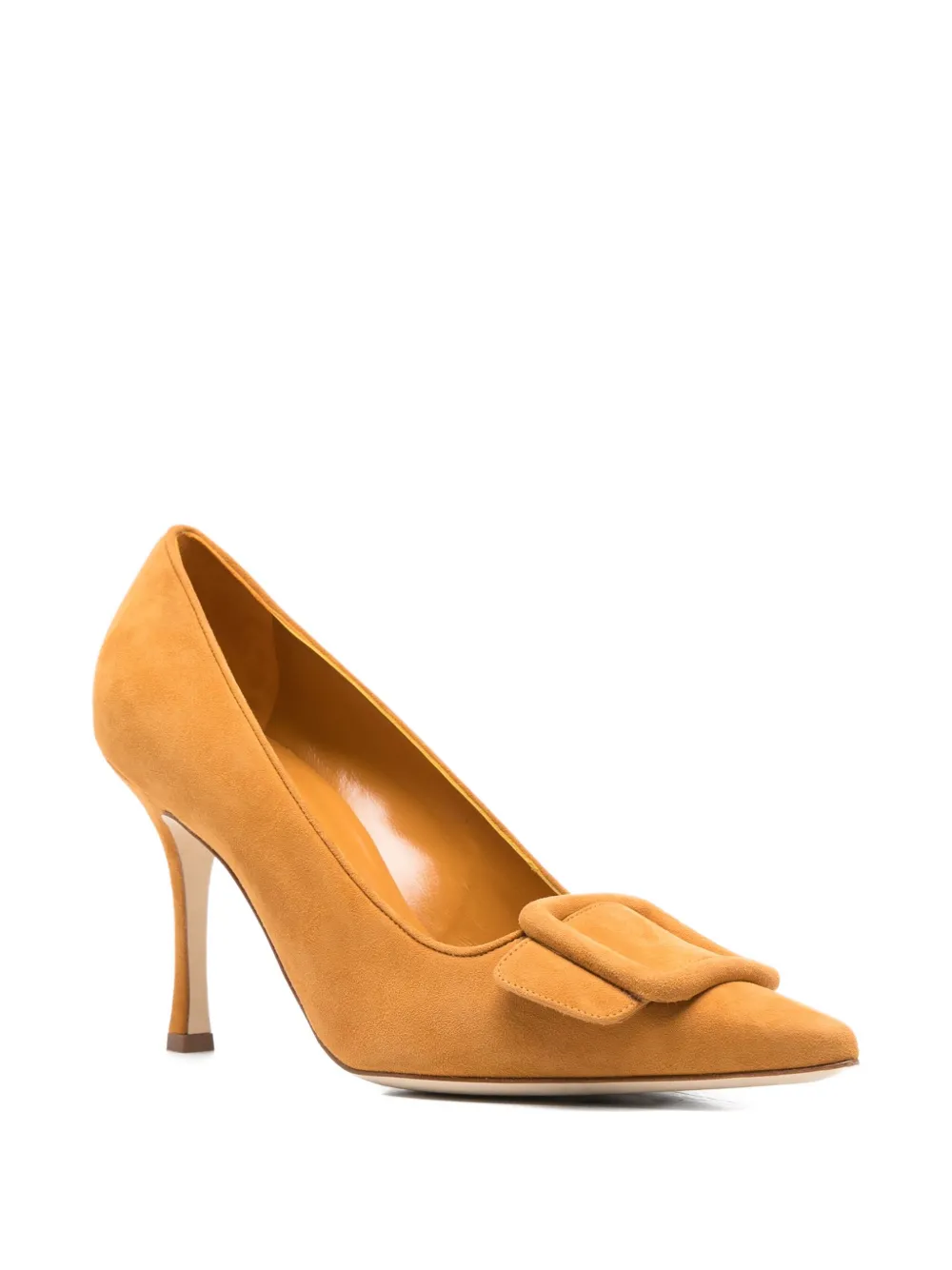 Туфли Maysale с острым носком и пряжкой, 90 мм Manolo Blahnik, нейтральный — фото 2