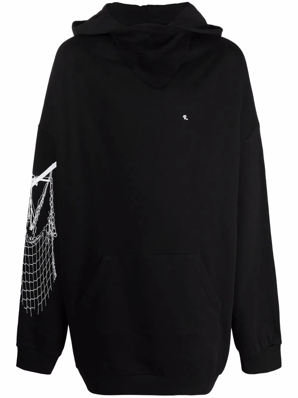 

Худи с графичным принтом Raf Simons, черный