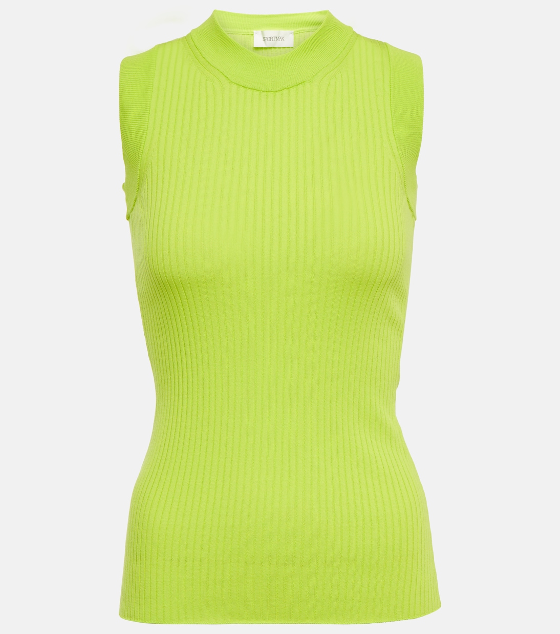 

Майка Nido из хлопка в рубчик Sportmax, Verde Acido