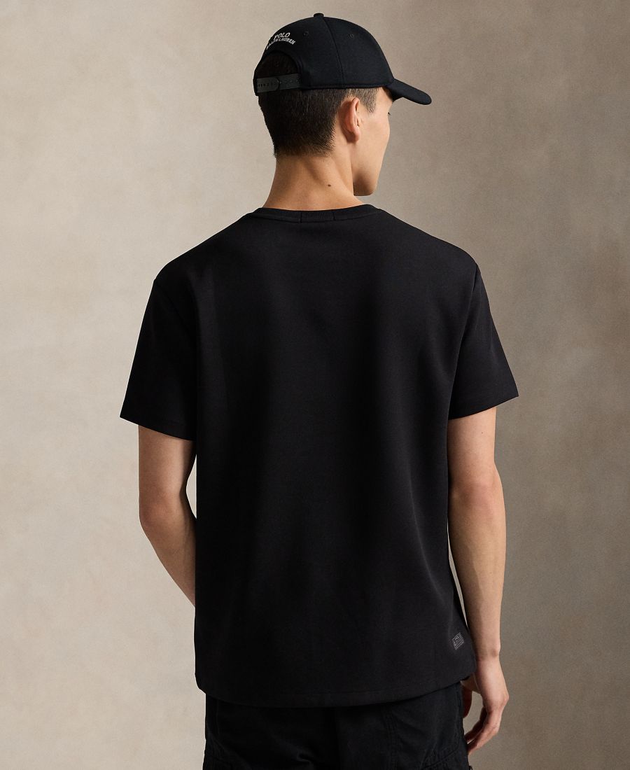 Мужская классическая трикотажная футболка с логотипом, двойной вязки Polo Ralph Lauren, Polo Black — фото 4