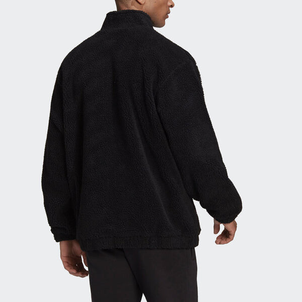 Куртка adidas originals C Crest Jacket Stay Warm polar fleece Stand Collar Black, черный — фото 3