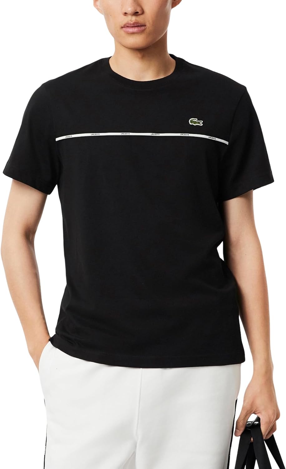 

Мужская футболка Lacoste с круглым вырезом, коротким рукавом, стандартным кроем и полосками., Black, Черный, Мужская футболка Lacoste с круглым вырезом, коротким рукавом, стандартным кроем и полосками., Black