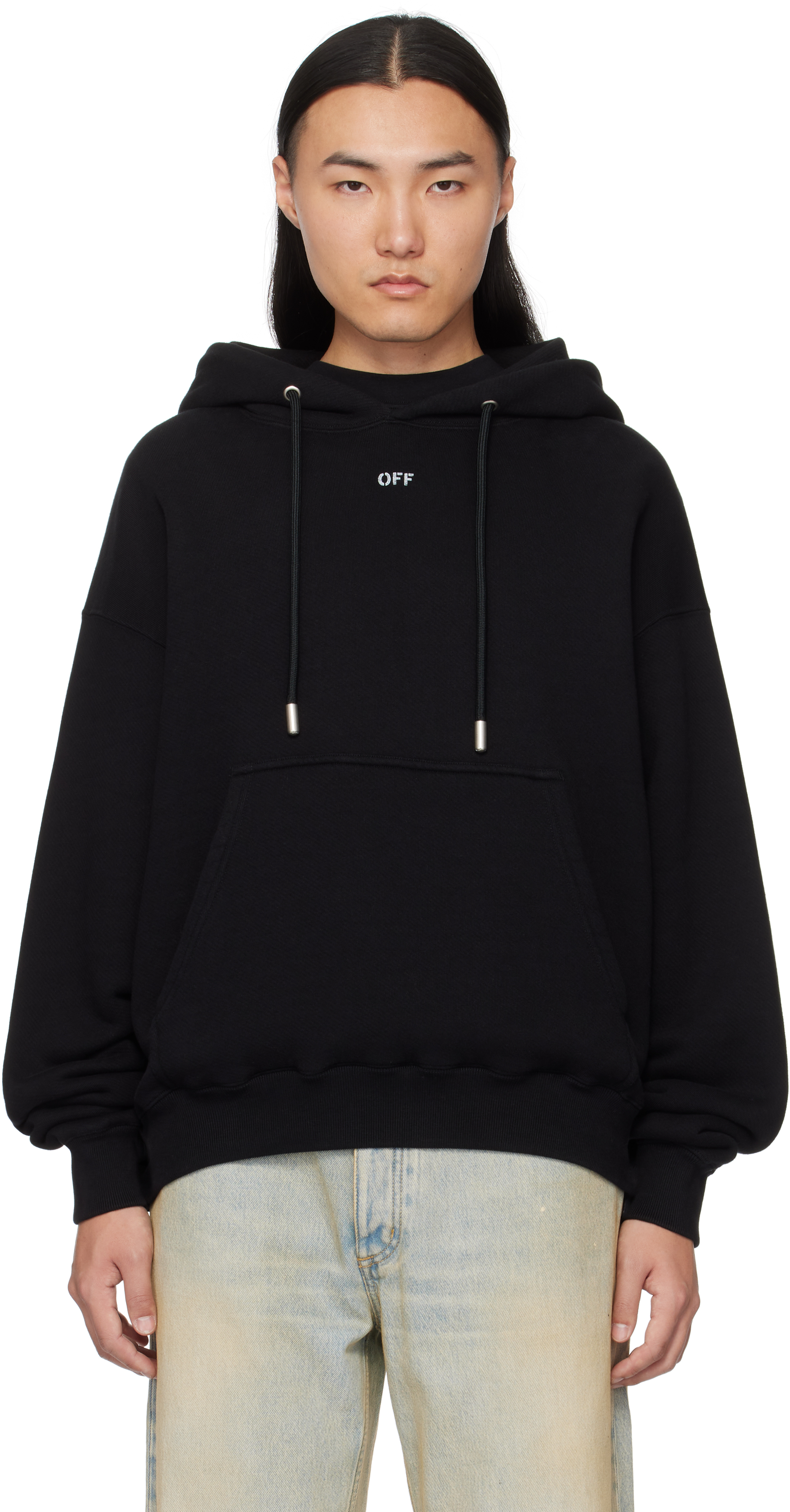 

Черная толстовка с капюшоном с надписью «Off» Off-White