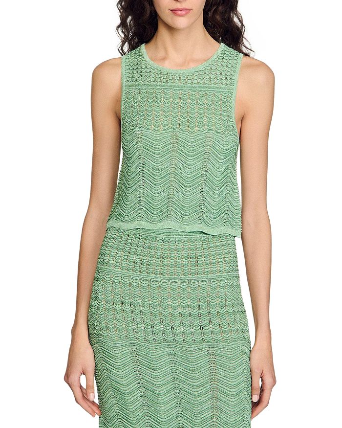 

Вязаный топ Sandro, зеленый