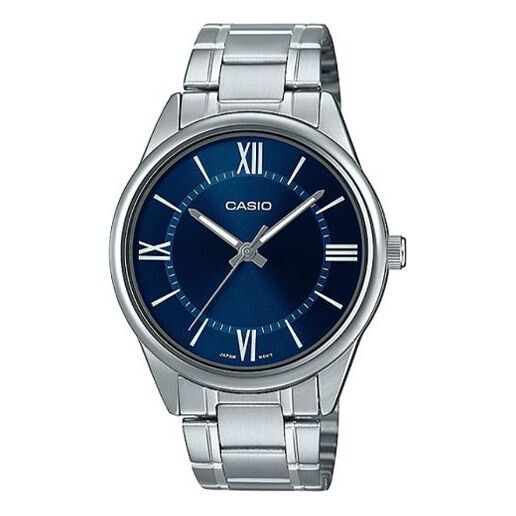

Часы Men's CASIO DRESS Series Minimalistic Retro Small Business Watch Navy Blue Mens Dark Blue Analog, синий