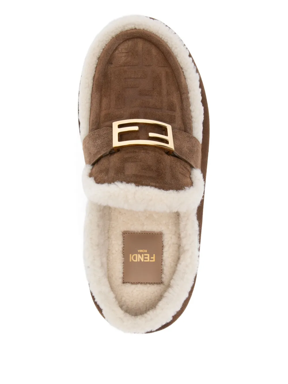 Мюли Apres Chic с пряжкой-логотипом Fendi, коричневый — фото 4
