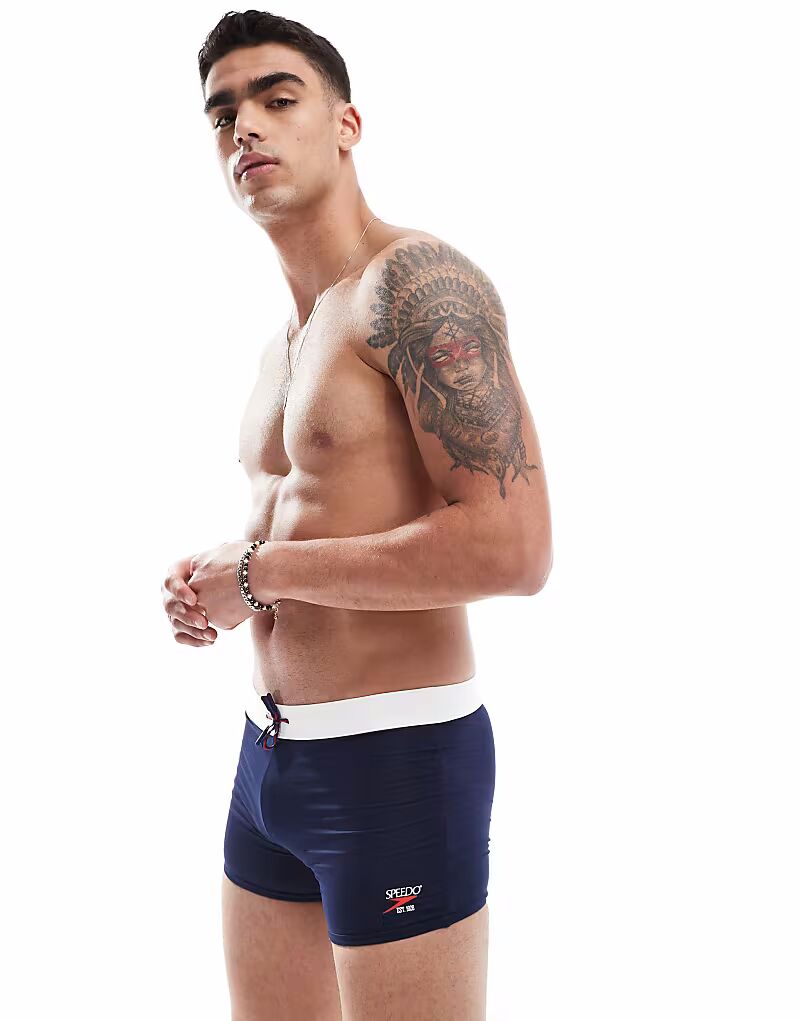 

Плавки Speedo Swim, однотонные квадратные шорты, в стиле бушлат