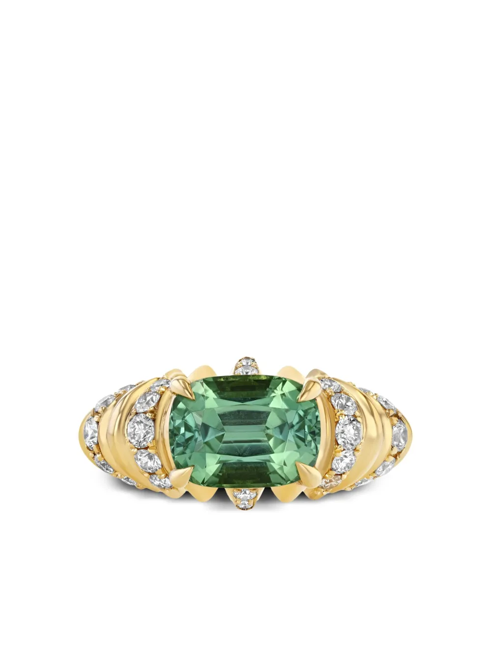 

Кольцо Crescent из желтого золота с бриллиантами и изумрудом Lizzie Mandler Fine Jewelry, золотой