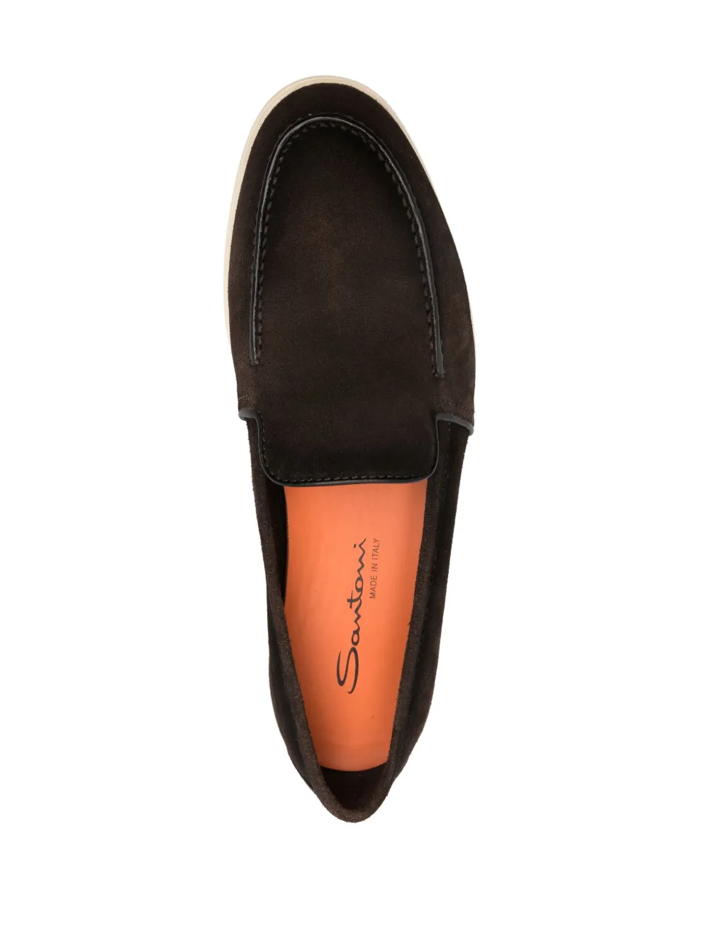 Лоферы с закругленным носком Santoni, коричневый — фото 4