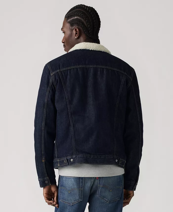 Мужская куртка-косуха из денима с подкладкой из шерпы Regular Fit Levi'S, синий — фото 3