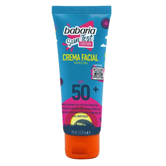 

Солнцезащитный крем sunfest crema facial protectora spf 50+ Babaria, объем 75 мл