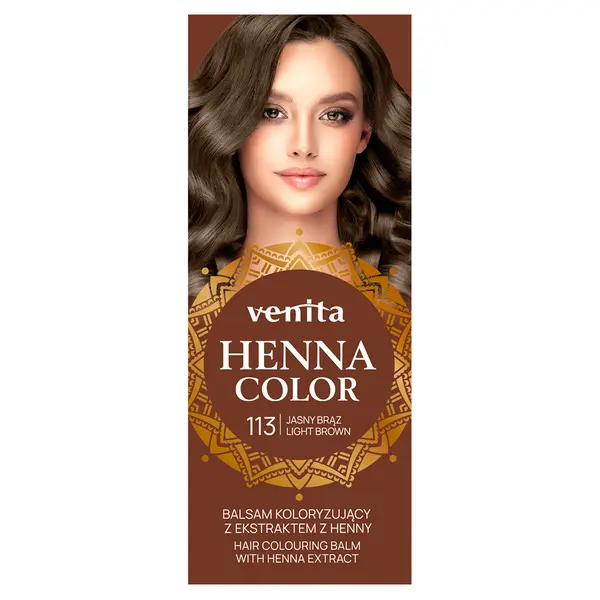 Бальзам для окрашивания волос 113 светло-коричневый, 75 мл Venita Henna color, цвет 113 jasny brąz — фото 3