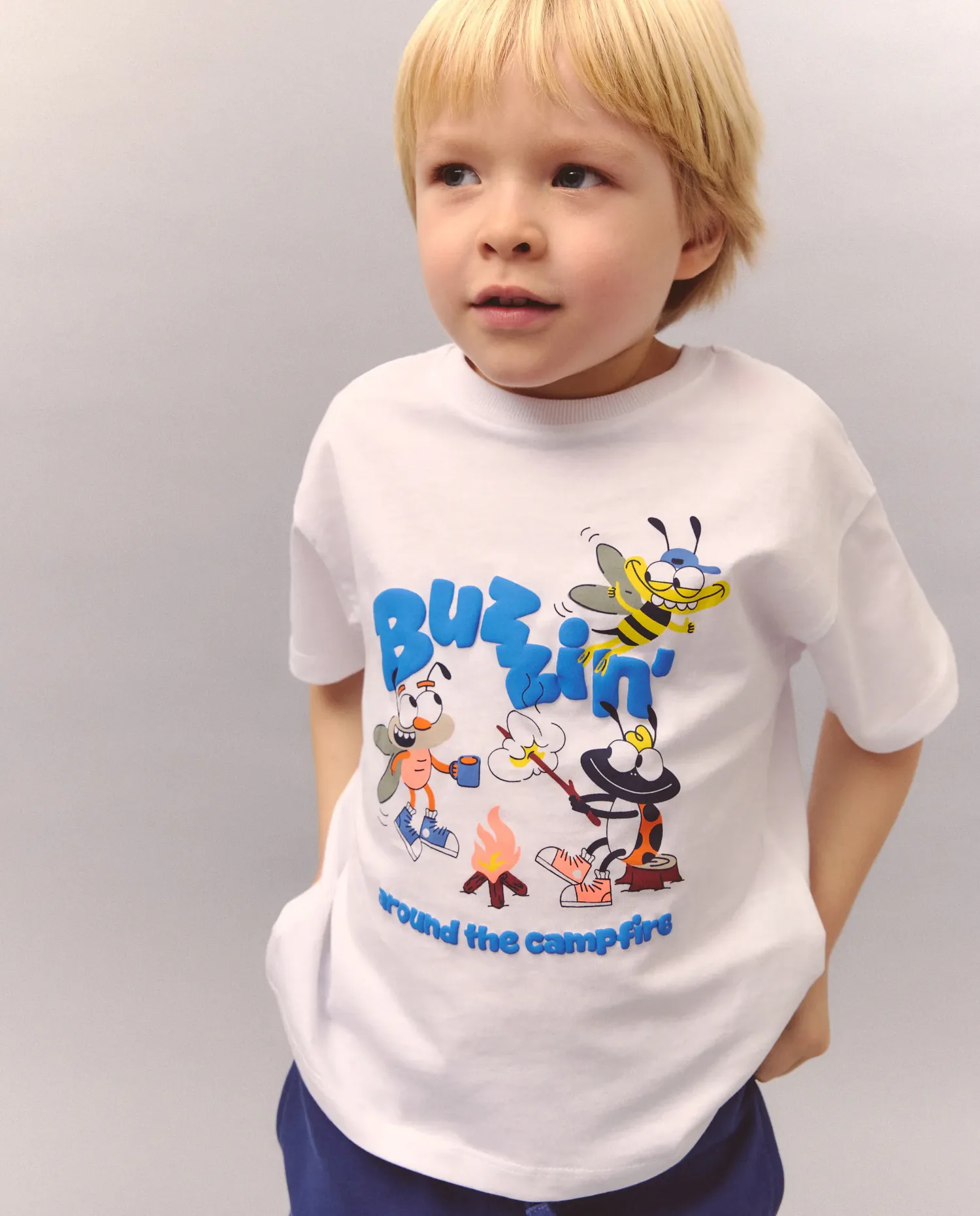 Рубашка с коротким рукавом с фантазийным рисунком для мальчика Kids El Corte Inglés, белый