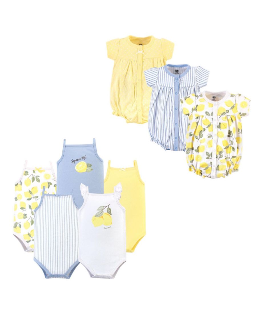 

Комплект из 8 предметов: хлопковые боди и комбинезоны Hudson для девочек Hudson Baby, Lemon