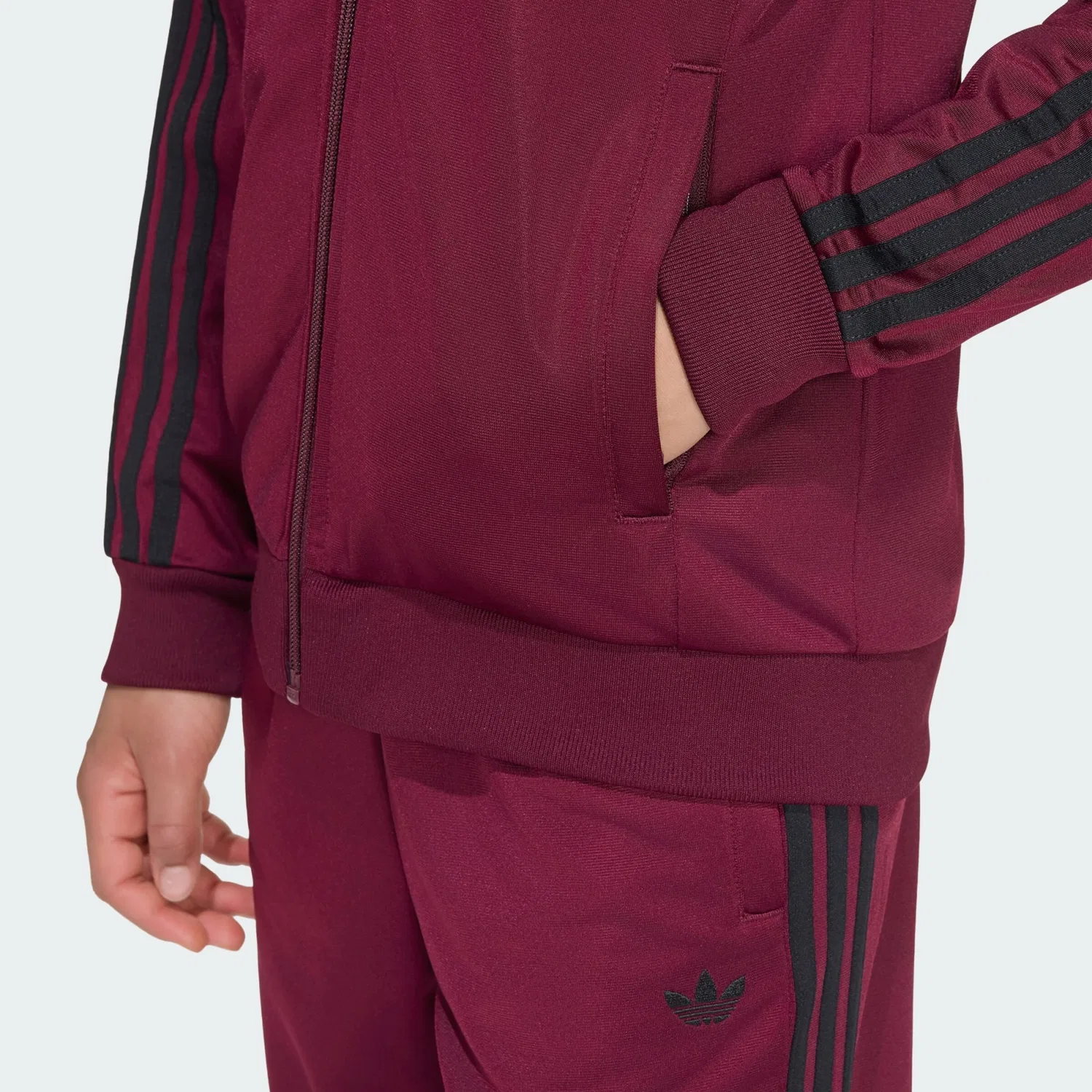 Толстовка на молнии Adidas Originals SST бордового цвета — фото 4