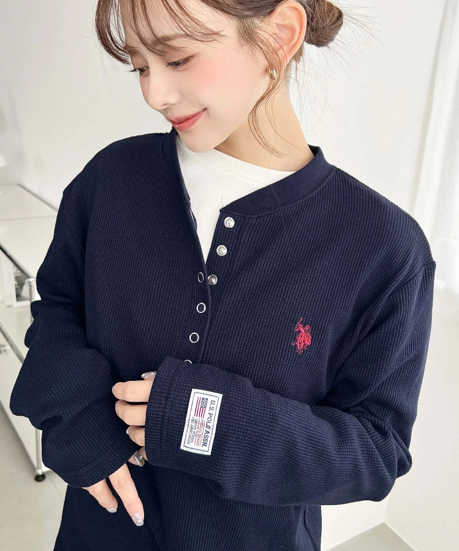 Женская футболка с длинным рукавом U.S. POLO ASSN. с вышивкой