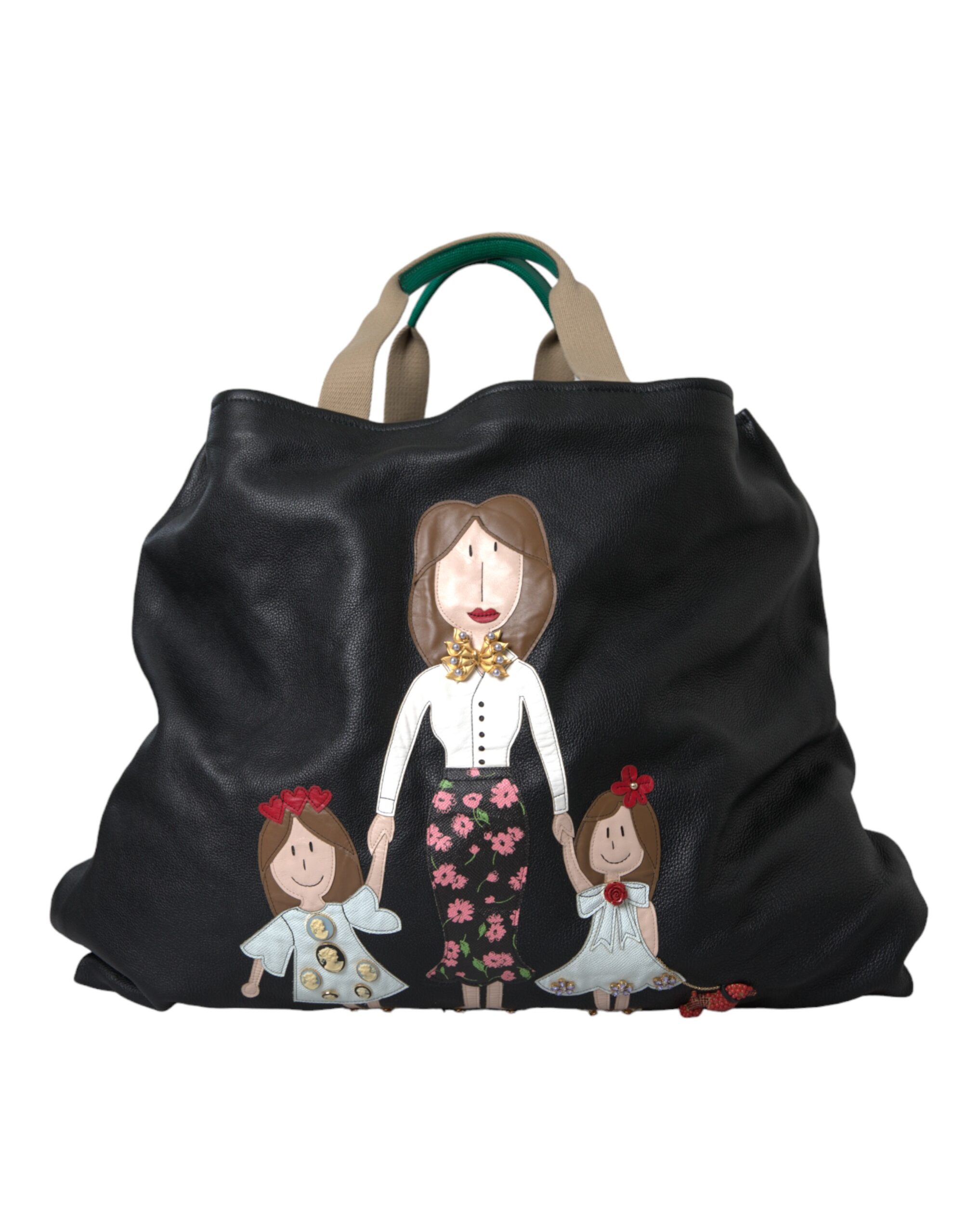 

Черная кожаная сумка для покупок с нашивкой #DGFamily Dolce & Gabbana