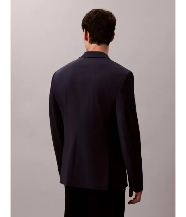 Элегантный шерстяной жакет slim fit Calvin Klein, темно-синий — фото 3