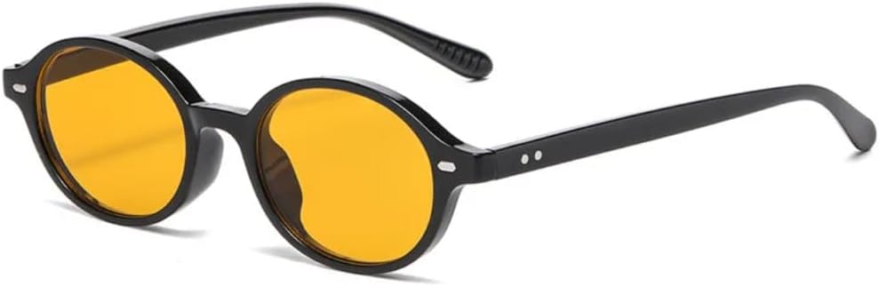 

Солнцезащитные очки с защитой от УФ-излучения UV400 | Овальная маленькая оправа в стиле панк | для женщин и мужчин, для занятий спортом на открытом воздухе и вождения DSVIGF, Black-orange