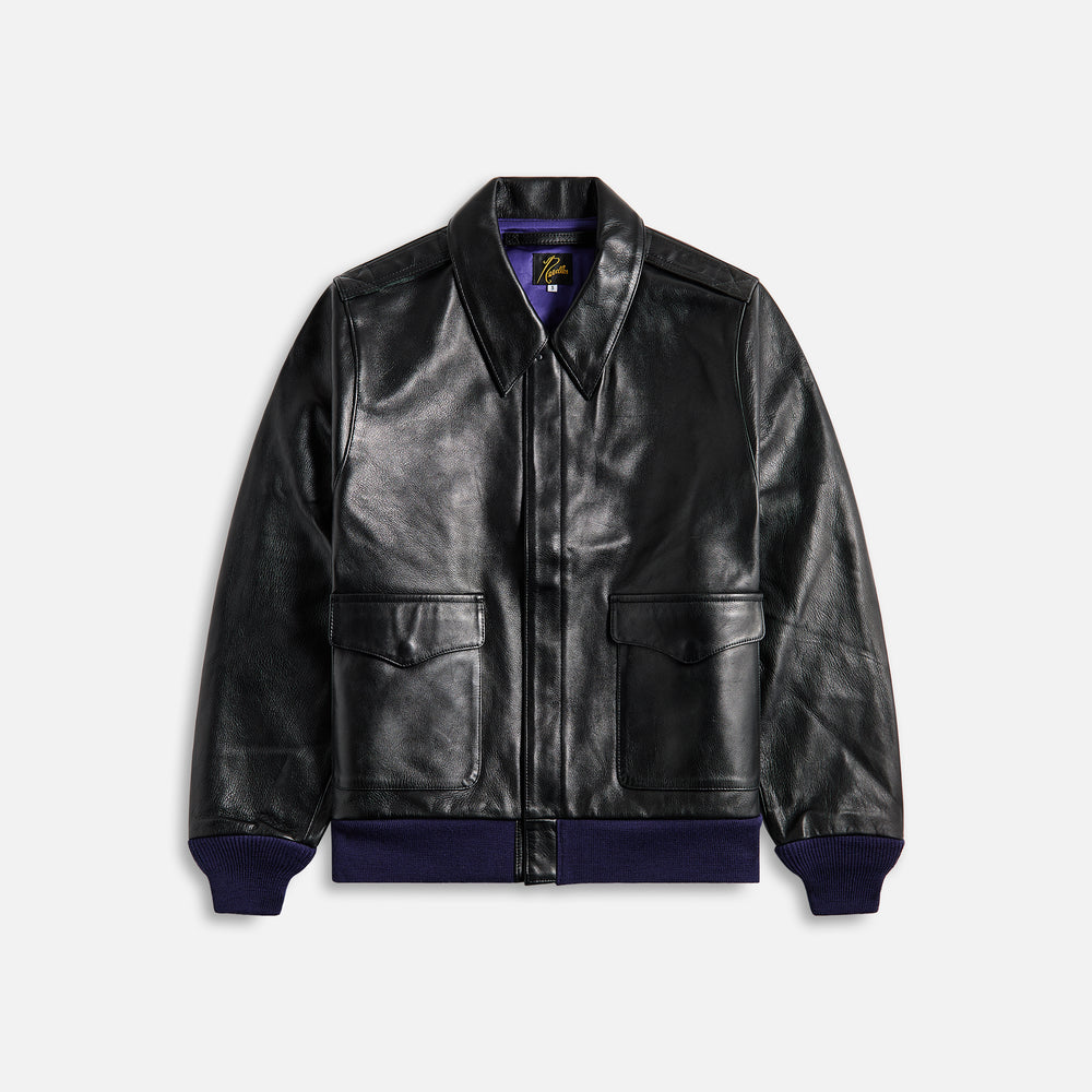 

Куртка Needles A-2 Jacket Cowhide, цвет Leather Black