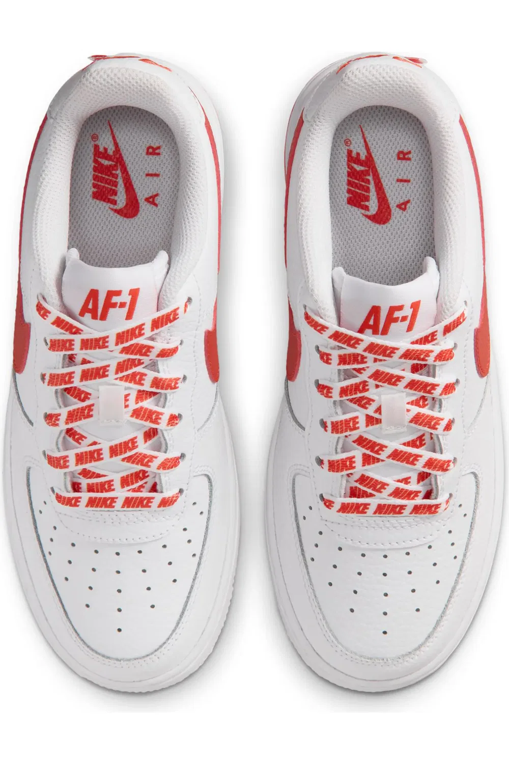 Кроссовки детские баскетбольные Air Force 1 Low Nike, White/Picante Red/White — фото 3