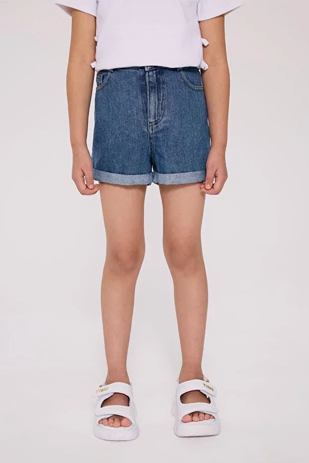 Детские шорты для девочек джинсовые Tyess Basic, Denim — фото 3