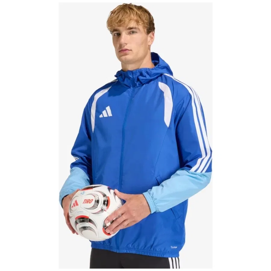 Мужская ветровка с капюшоном Tiro 26 Competition All Weather Jacket adidas, Синий — фото 2