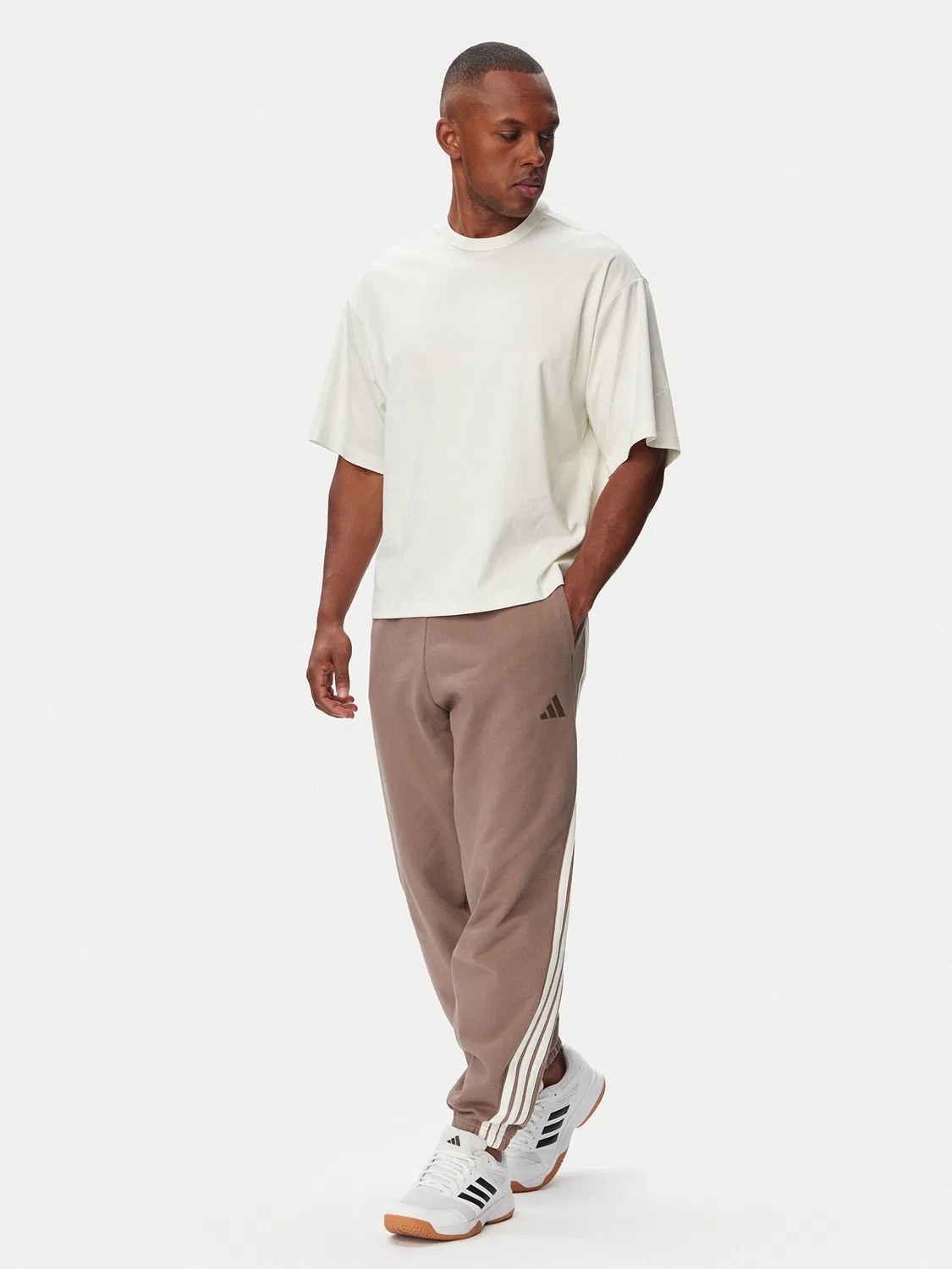 Мужская футболка стандартного кроя Soft Lux Adidas, кремовый — фото 2