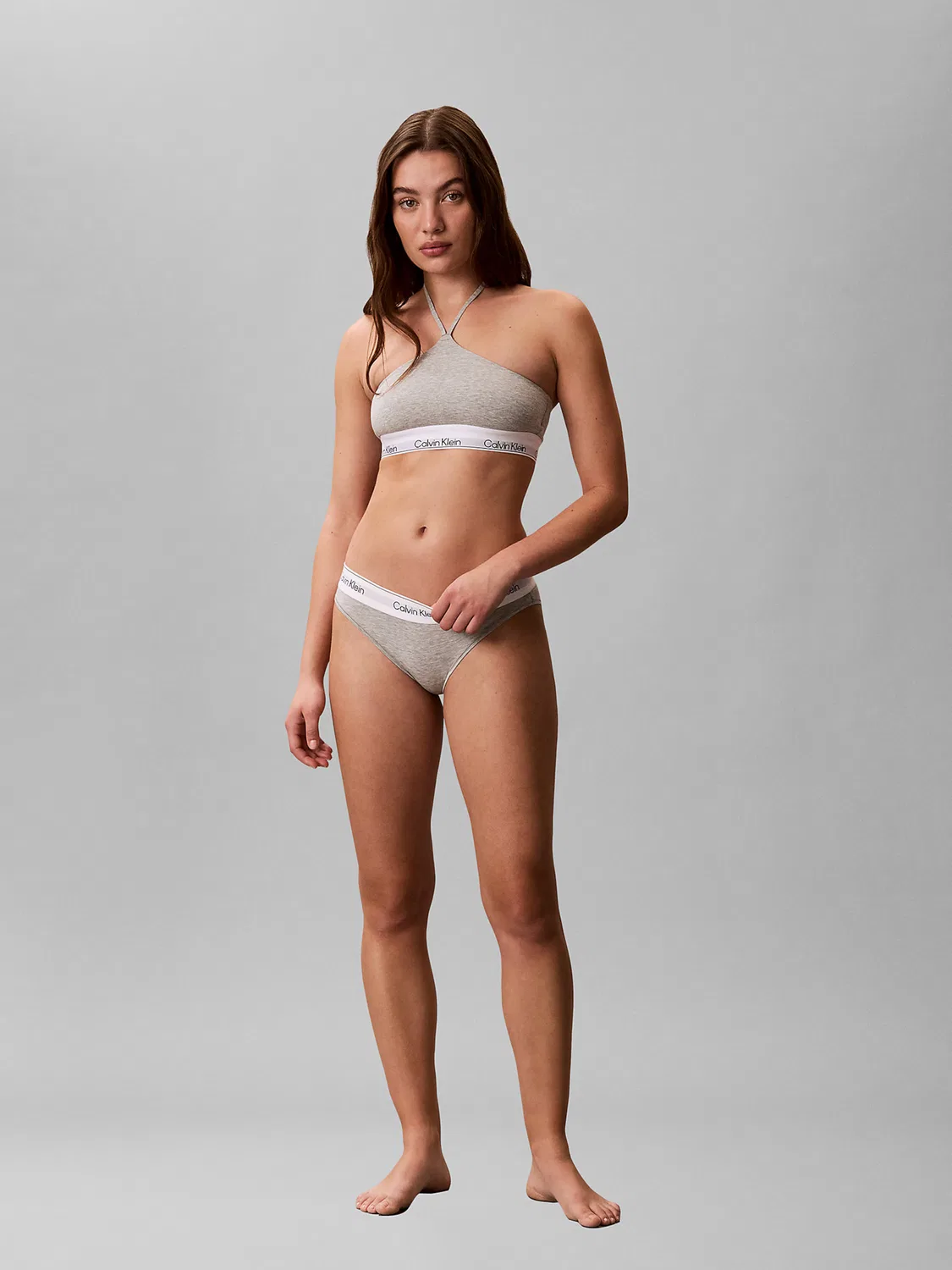 Бюстгальтер-бралетт Calvin Klein, цвет пятнистый серый — фото 3