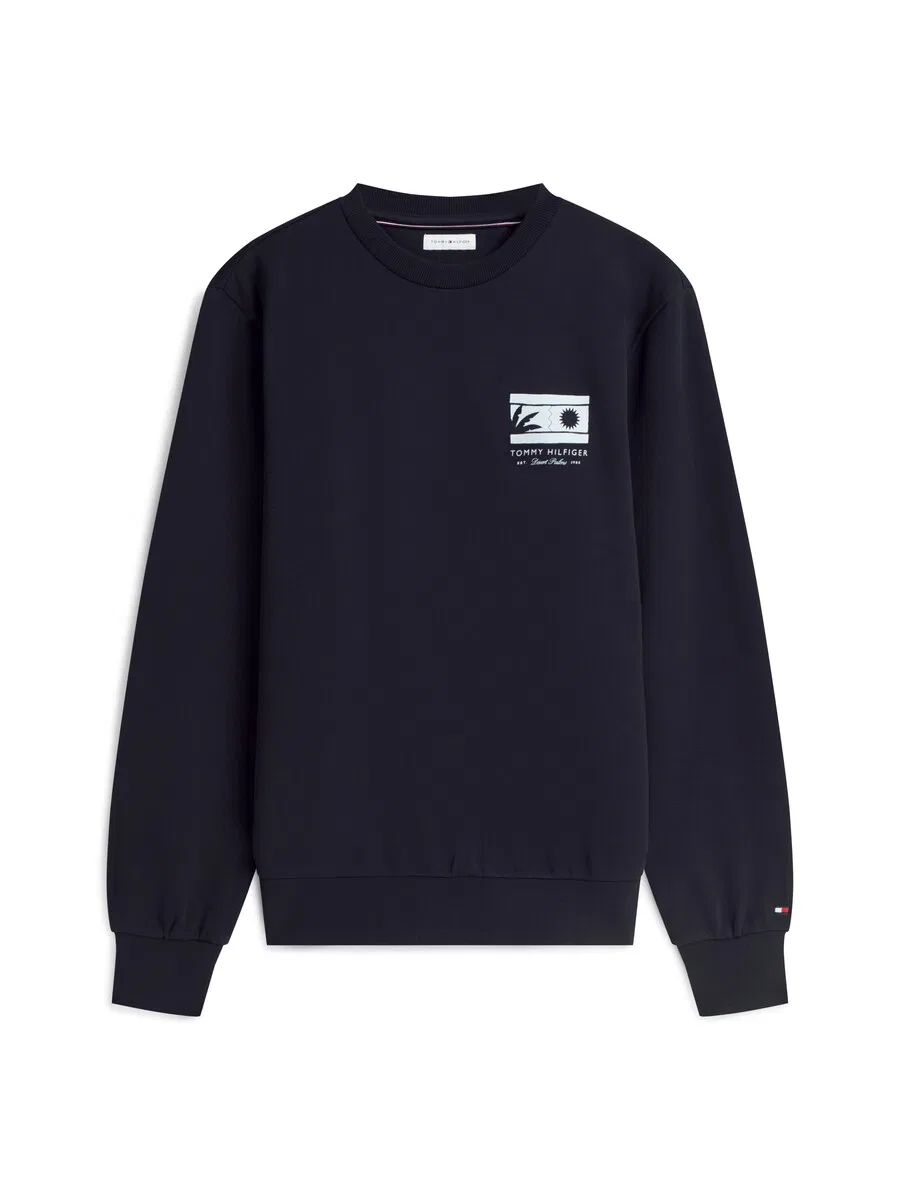 Толстовка TOMMY HILFIGER 'Logo Graphic French' темно-синего цвета