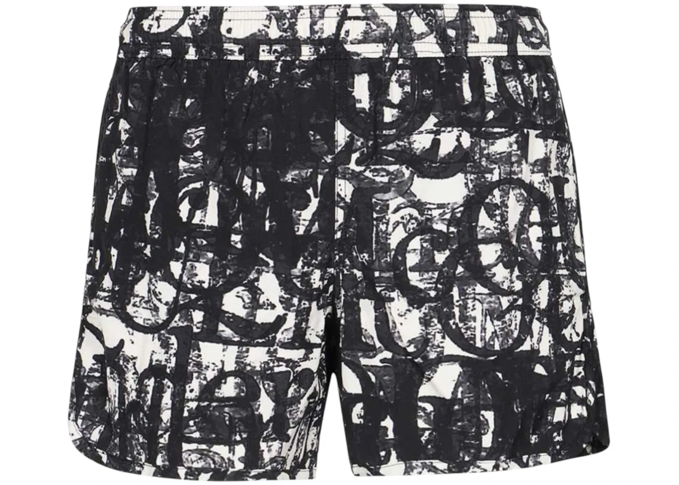 Мужские плавки с принтом Swimshorts Alexander McQueen, Black/White