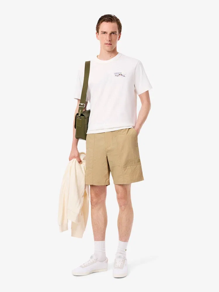 Шорты с деталями стежков LACOSTE, Beige — фото 4