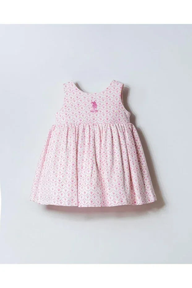 Детское платье для девочек с цветочным принтом U.S. Polo Assn., Pink