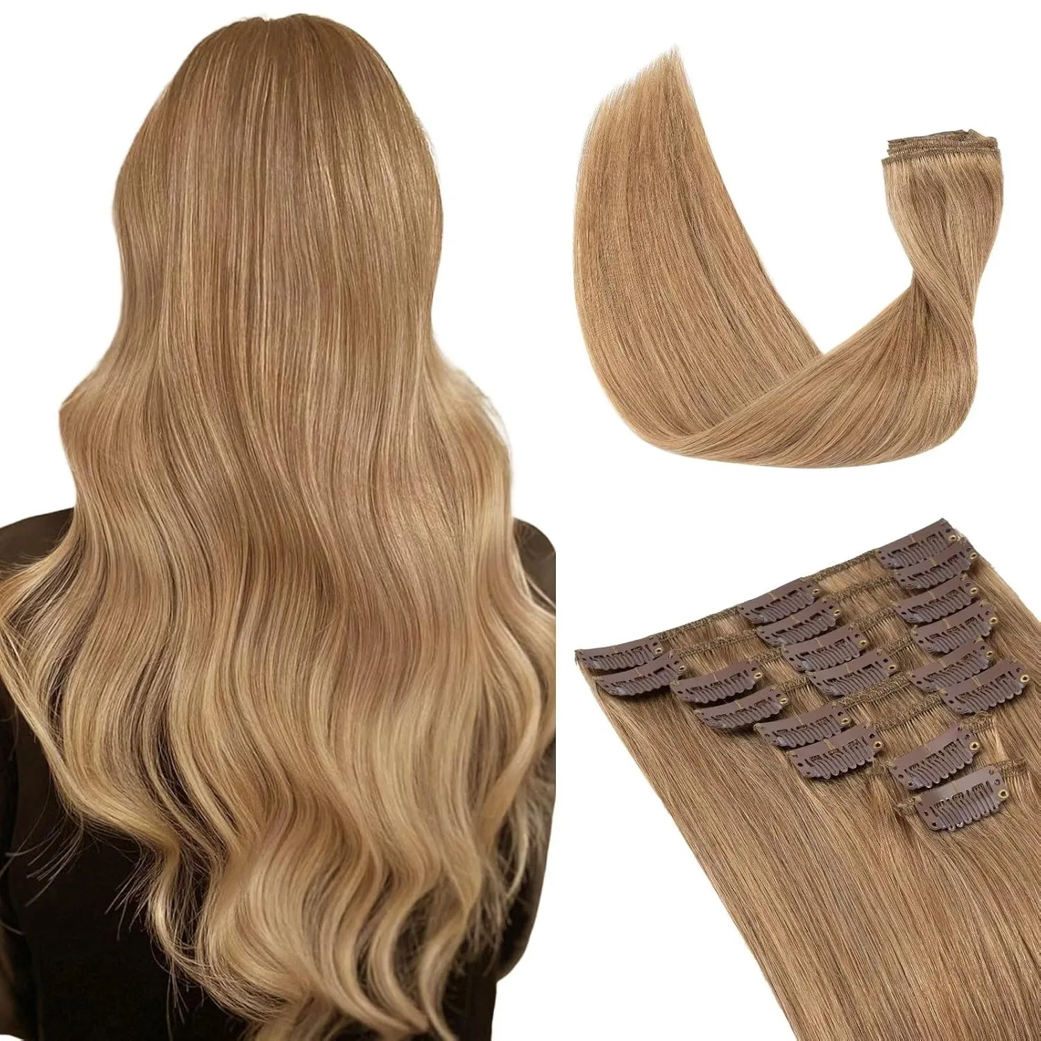 Накладные пряди «Clip-In» из натуральных волос Remy от Tess Tess, Dark Blonde