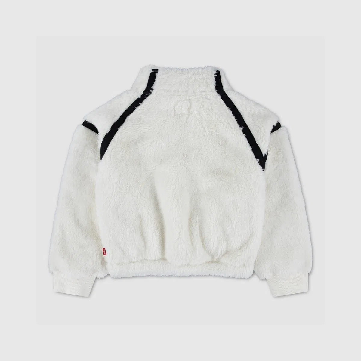 Детская кофта Sherpa с молнией до середины груди для девочек 2T-4T Levi's, Egret - White — фото 2