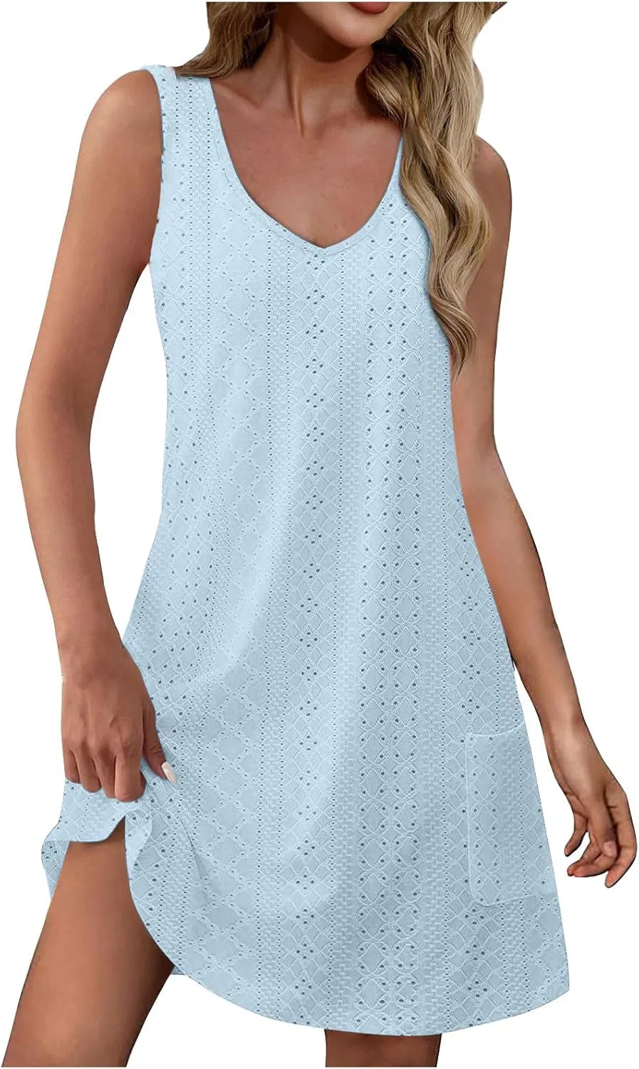 Женское летнее платье с вырезами Swimsuit Coverup, Light Blue