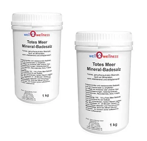 Соль для ванн Мертвого моря, 2 x 1.0 кг, well2wellness
