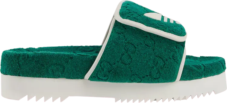 Сандалии Adidas Adidas x Gucci GG Platform Sandal 'Green Cotton Sponge', зеленый — фото 2