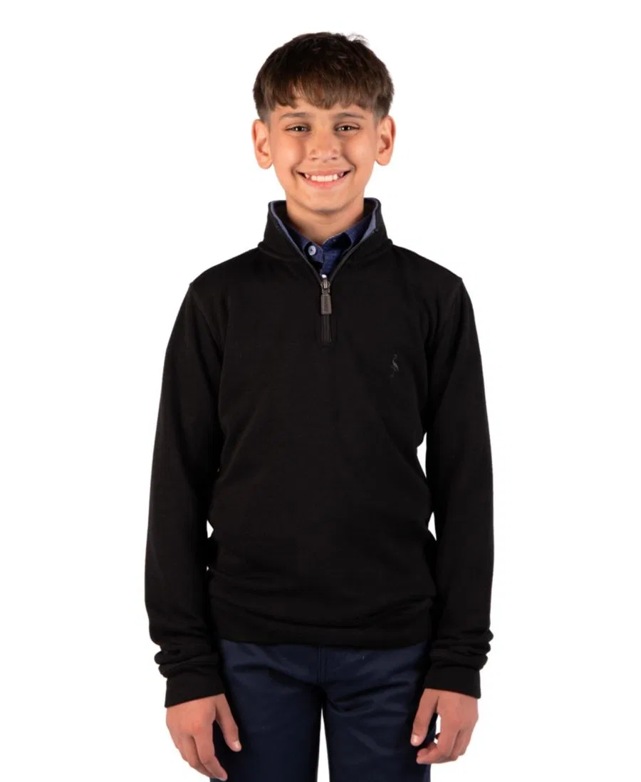 Свитшот с четверть-застежкой Boys' 8-20 French Rib Quarter Zip Tailorbyrd, Black