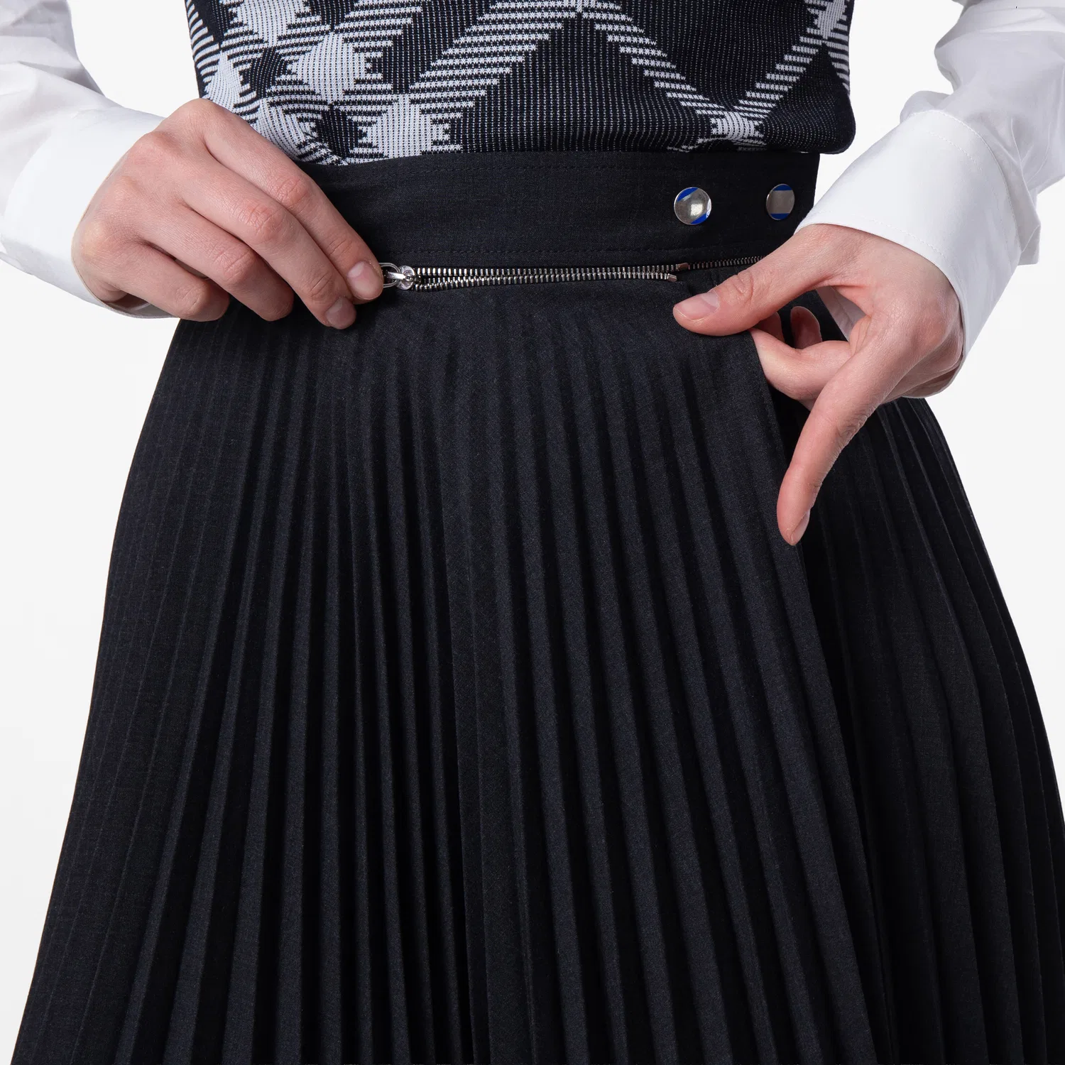 Юбка миди плиссированная из шерстяной смесовой ткани Pleated Wool-Blend Twill Midi Skirt Burberry, Brisk — фото 2